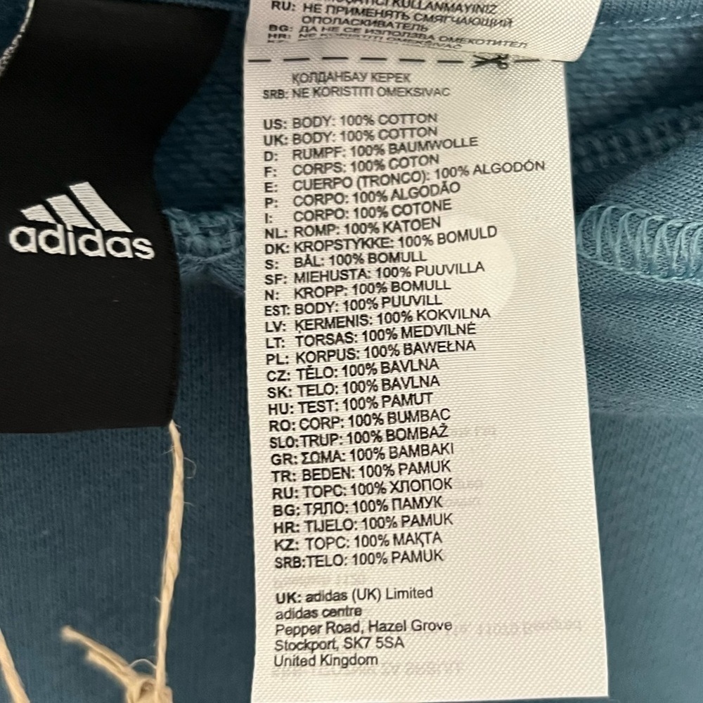 Adidas Hoodie Blue Oversized Straight Hem Knit Small NWT's - Picture 3 of 7